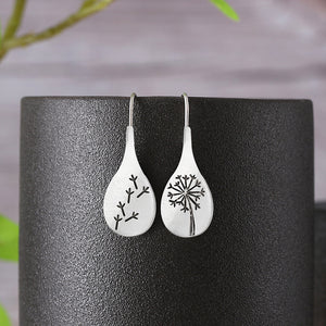 Floral Dandelion Asymmetrical Earrings