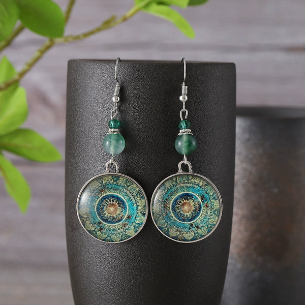 Ethnic Style Dreamcatcher Long Pendant Earrings