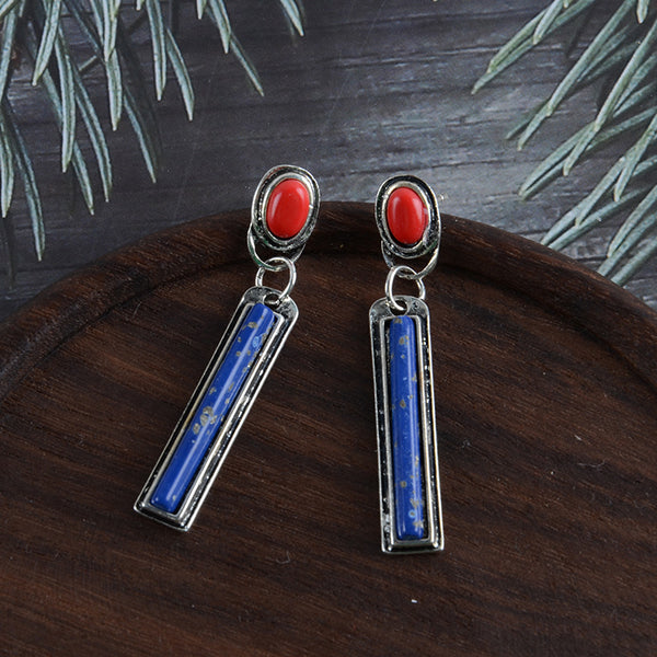 Bohemian Style Colorful Turquoise Dangle Earrings