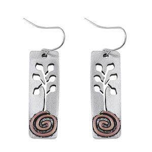 Ethnic Style Twig Spiral Earrings