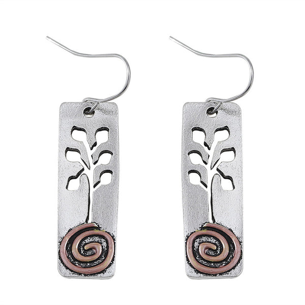 Ethnic Style Twig Spiral Earrings