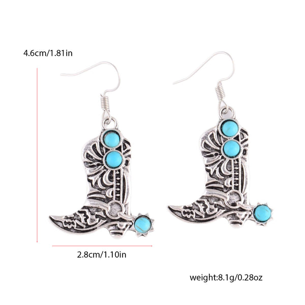 Inlaid Turquoise Dangle Earrings