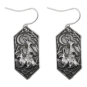 Carved Moon Vintage Carved Bunny Earrings