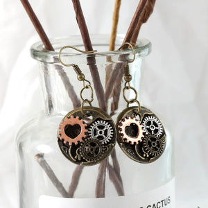 Punk Style Mechanical Gear Drop Earrings Earrings