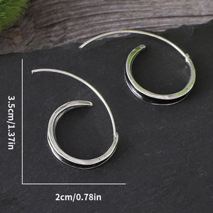 Silver Pigmented Loop Spiral Earrings