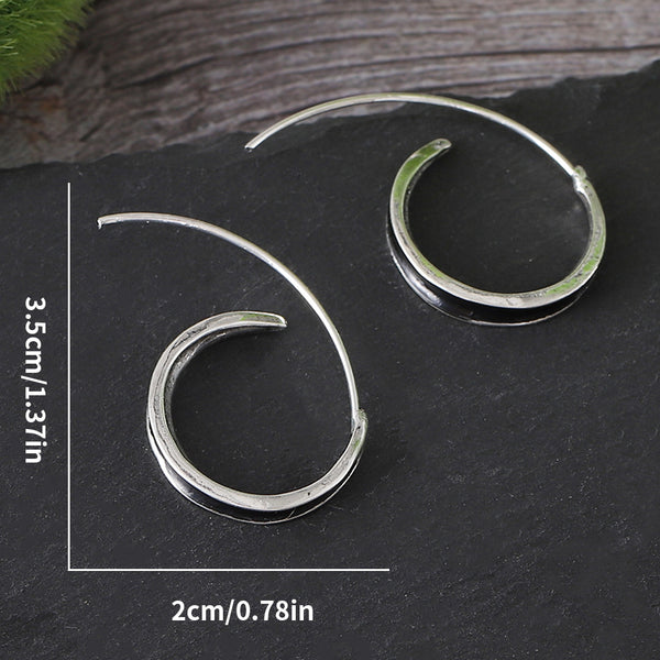 Silver Pigmented Loop Spiral Earrings