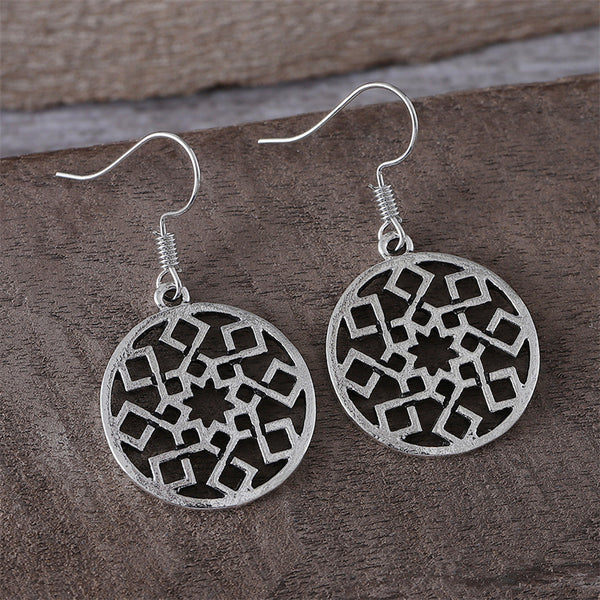 Ethnic Style Hollow Round Earrings