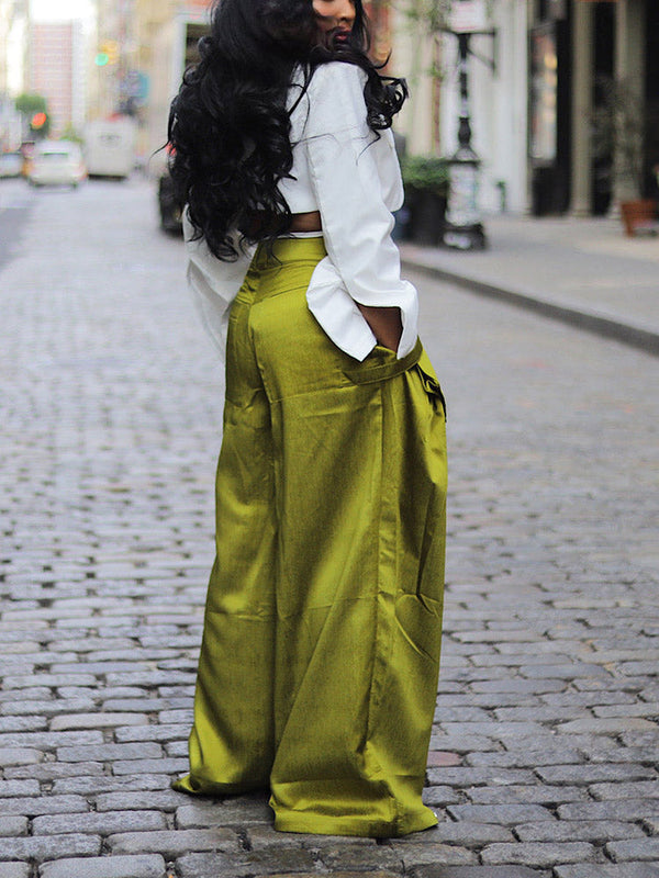 Cargo Pocket Wide Leg Pants