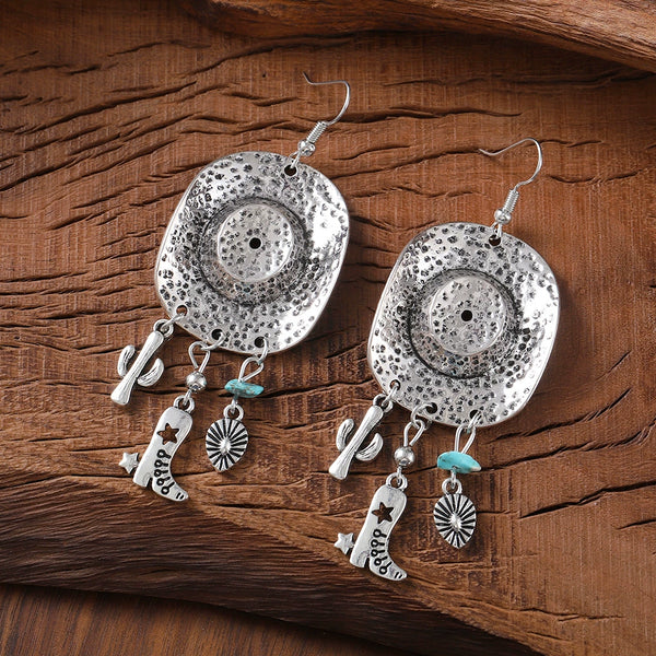 Western Cowboy Tassel Dangle Earrings