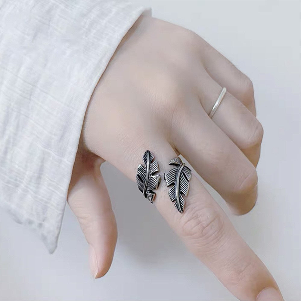 Vintage Personalized Fried Feather Ring