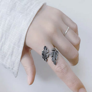 Vintage Personalized Fried Feather Ring