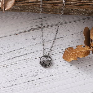 Mountain and Pine Pendant Necklace