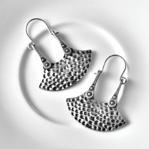 Vintage Ethnic Style Antique Silver Antique Bronze Fan Earrings