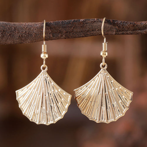 Vintage Ginkgo Leaf Dangle Earrings