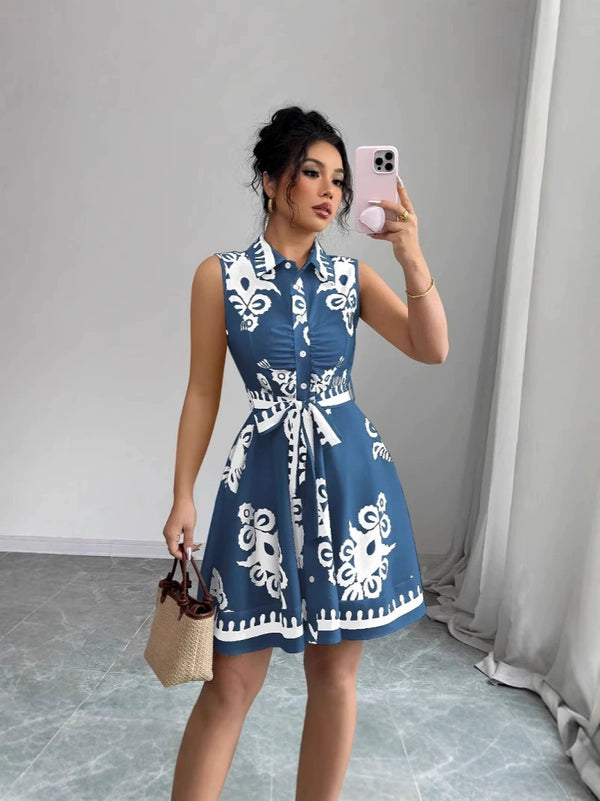 Women's summer printed dress set