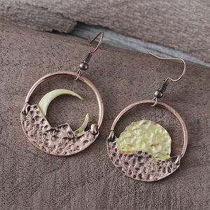 Simple Mountains Moon and Sun Earrings