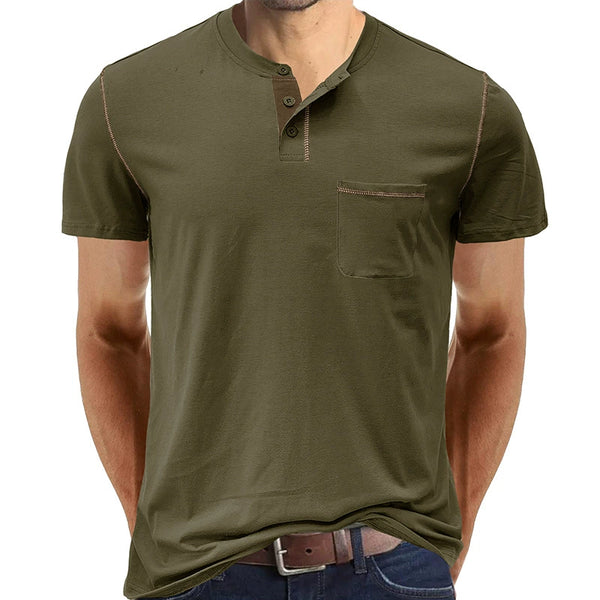 Men's American Retro Henley T-Shirt