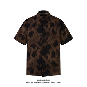 Hawaii Summer Men's New Cuban Collar Printed Short Sleeve Shirt