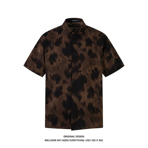 Hawaii Summer Men's New Cuban Collar Printed Short Sleeve Shirt