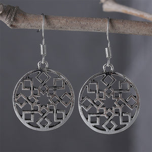 Ethnic Style Hollow Round Earrings