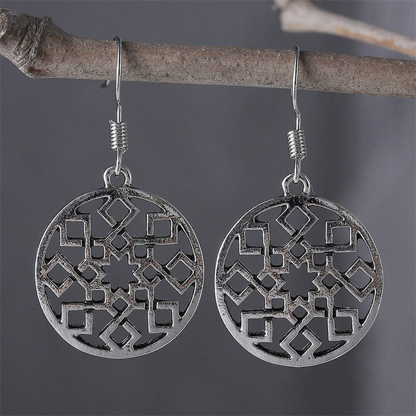 Ethnic Style Hollow Round Earrings