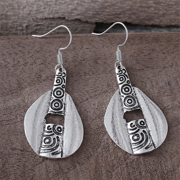 Simple Spiral Flower Dangle Earrings