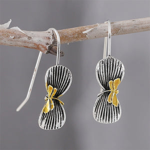 Personalized Dragonfly Embossed Bow Styled Earrings