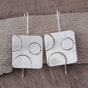 Geometric Square Round Earrings