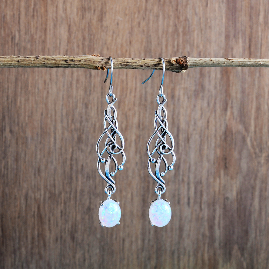 Premium gemstone-set metallic earrings