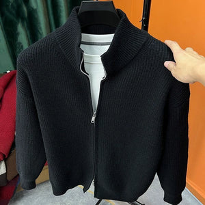 Autumn/Winter Zipper Sweater for Men - Versatile Knit Sweater