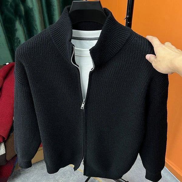 Autumn/Winter Zipper Sweater for Men - Versatile Knit Sweater