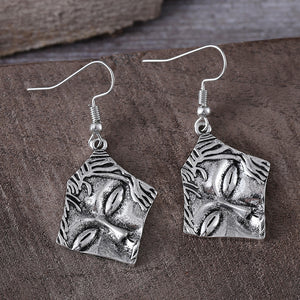 Exaggerated Tribal Human Face Styled Earrings