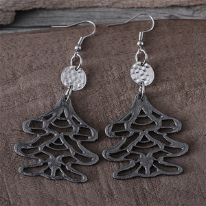 Hollow Christmas Tree Earrings