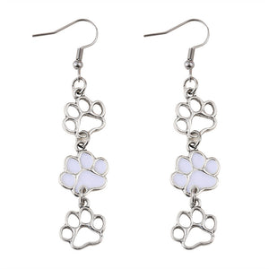 Vintage Puppy Paw Print Dangle Earrings