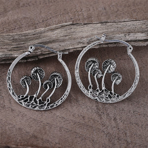 Vintage Personalized Geometric Mushroom Earrings