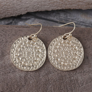 Personalized Geometric Round Floral Earrings