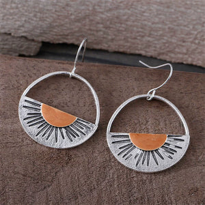 Orange Half Circle Cutout Sunset Earrings