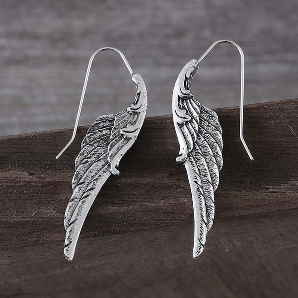 Vintage Angel Wings Feather Shaped Dangle Earrings