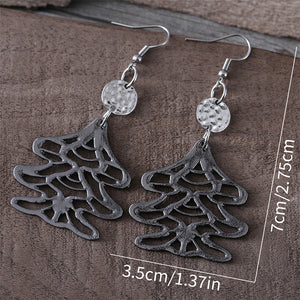 Hollow Christmas Tree Earrings