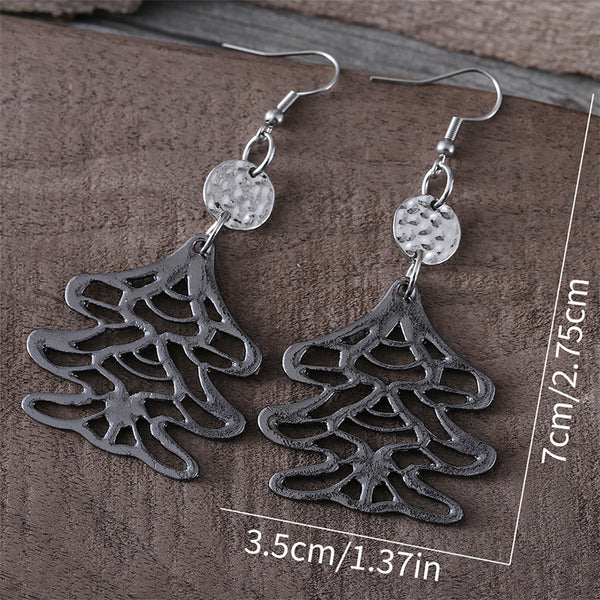 Hollow Christmas Tree Earrings