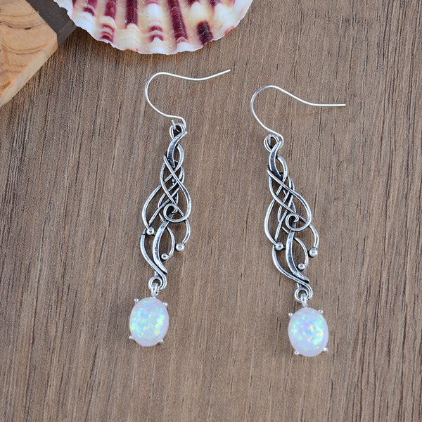 Premium gemstone-set metallic earrings