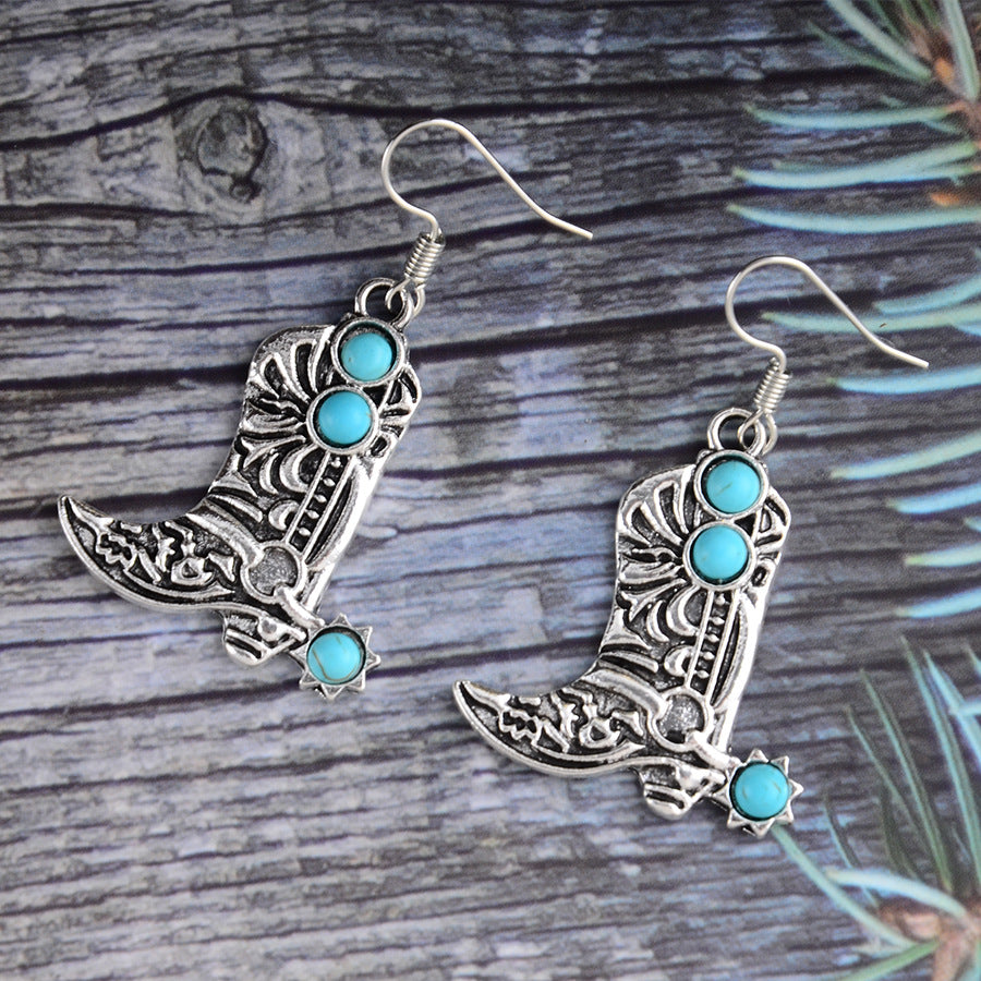 Inlaid Turquoise Dangle Earrings