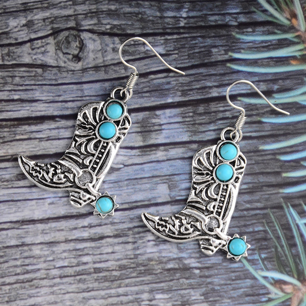 Inlaid Turquoise Dangle Earrings