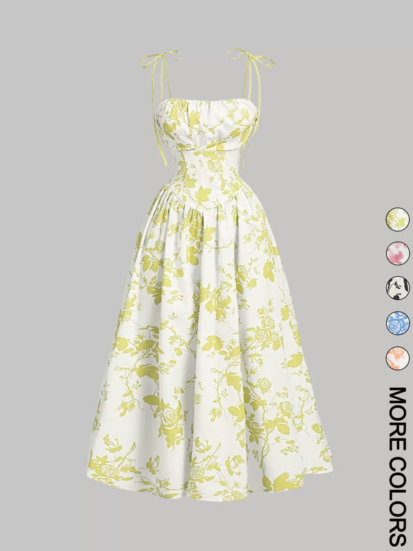 Women's Floral Print Spaghetti Strap Dress