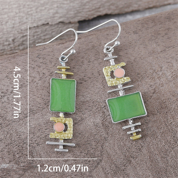 Vintage Simple Geometric Square Earrings