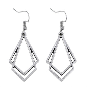 Personalized Double Diamond Dangle Earrings