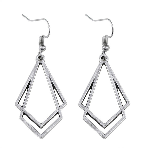 Personalized Double Diamond Dangle Earrings