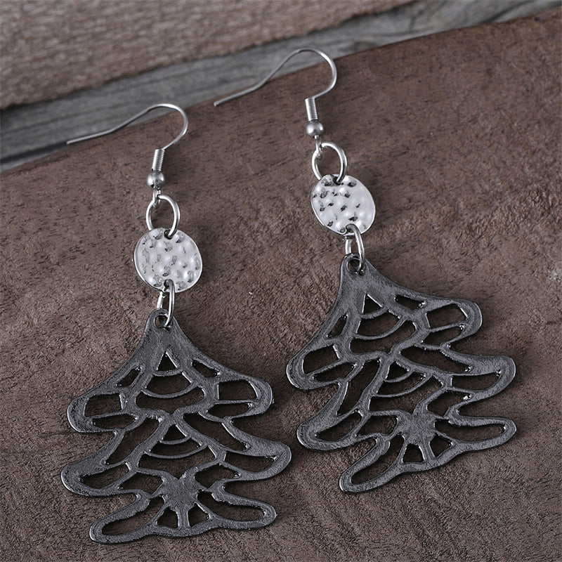 Hollow Christmas Tree Earrings