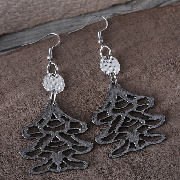 Hollow Christmas Tree Earrings