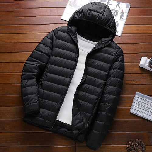 Autumn/Winter Plus Size Men's Lightweight Down-Filled Cotton Jacket